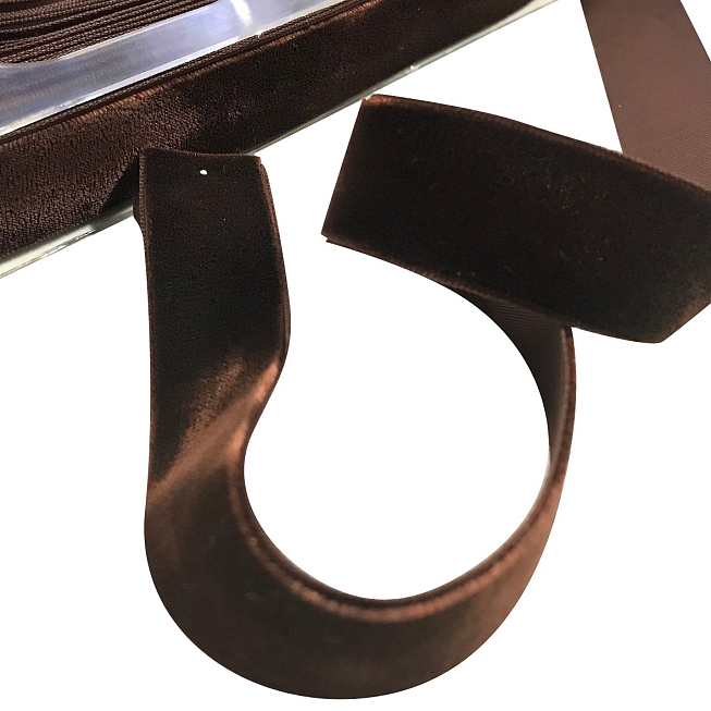 25mm Brown Velvet Ribbon, 10m