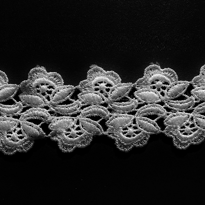 40mm White Floral Guipure Lace, 13.7m