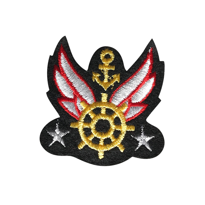 Gold Wheel with Anchor Patch, 5pcs