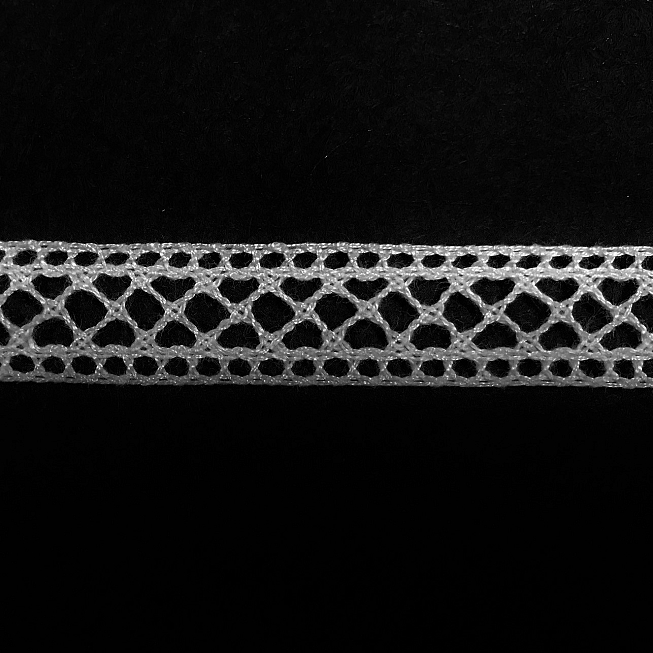 14mm White Crochet Lace, 25m