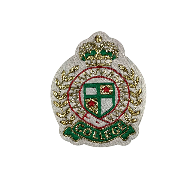 White College Patch, 5pcs