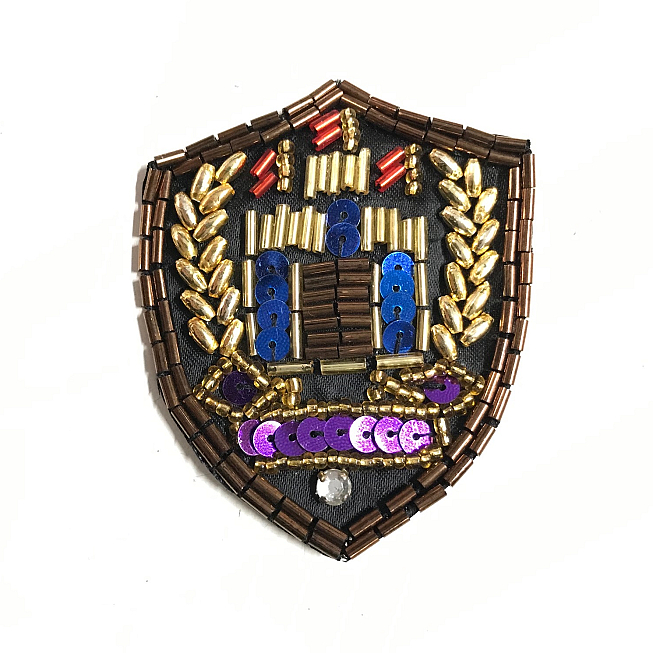 Sequined Military Badges, 5pcs