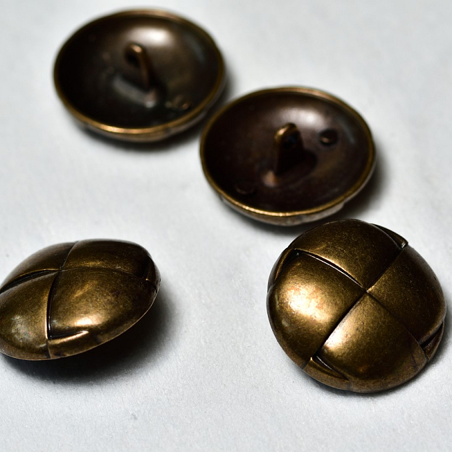 Metal Football Shank Buttons, 25pcs