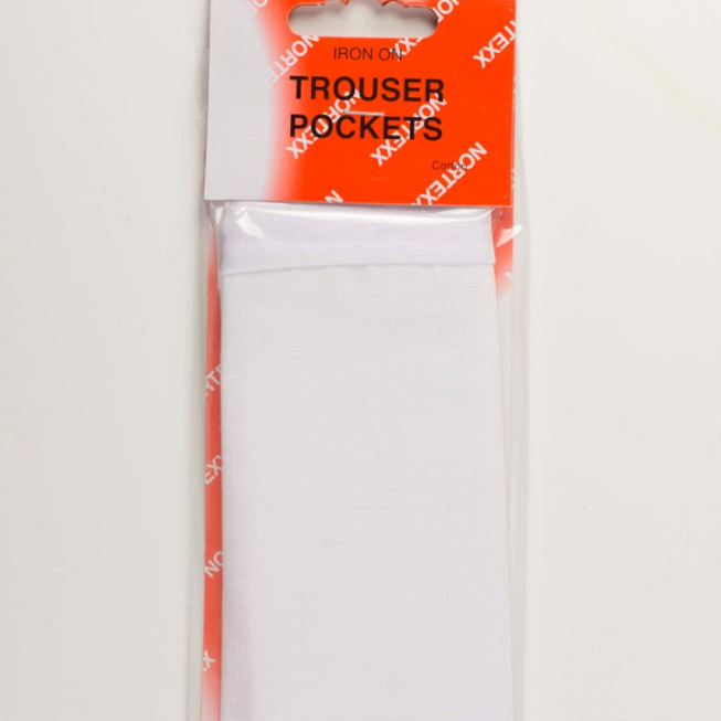 Iron-On Cotton Trouser Pockets, 10 pairs