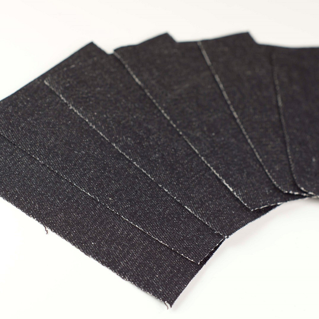 Black Denim Patches, 10 pairs