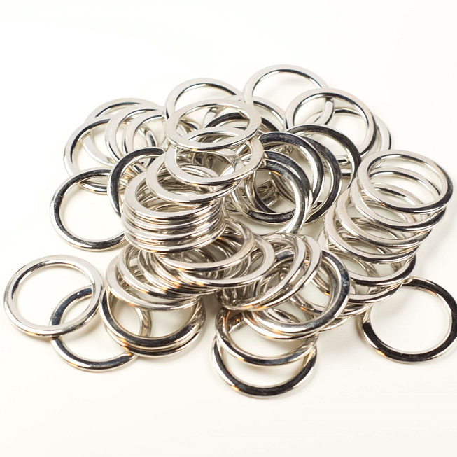 30mm Flat Metal O Rings, 50pcs