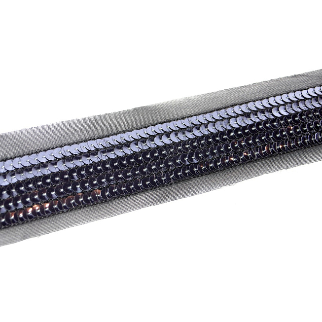 35mm Black Sequined Tape, 27m