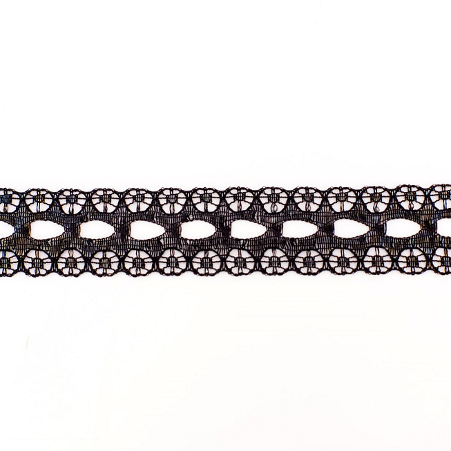 15mm Black Knitting in Lace, 266m