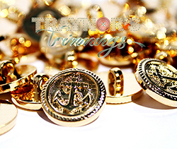 Anchor Buttons, 50pcs