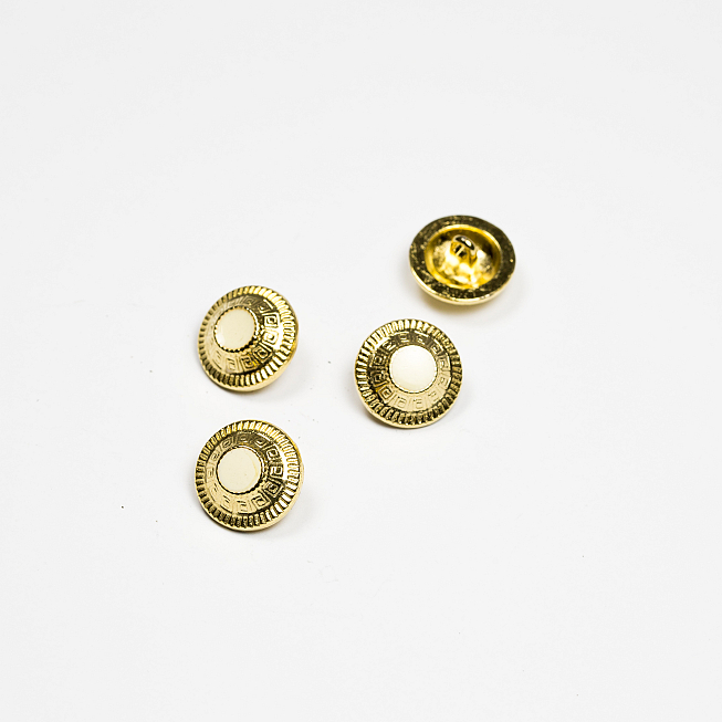 White Center Metal Shank Button, 25pcs