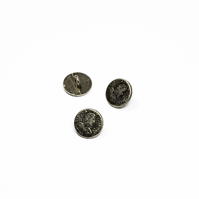Antique Silver Face Button, 25pcs