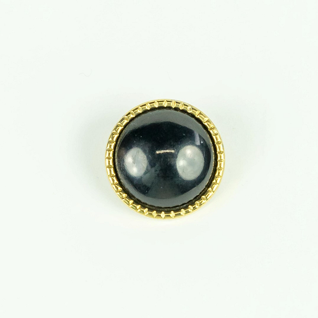 34L Gold Rim Dome Shank Button, 100pcs